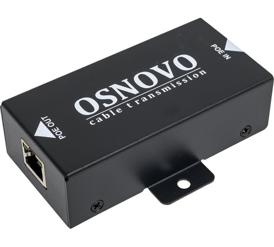 Изображение товара PoE удлинитель OSNOVO E-PoE/1G 10/100/1000M Gigabit Ethernet до 500м (до 22W). Увеличение расстояния передачи данных + питание на 100м. sct0942