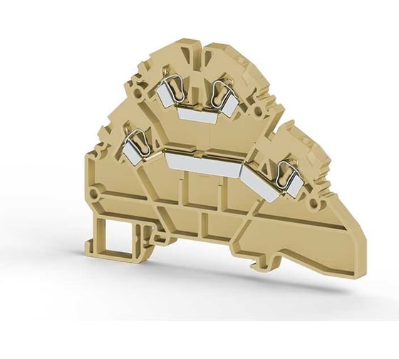 Изображение товара 2-х ярусный пружинный клеммник Klemsan, 2,5 мм.кв., c внутр.перемычкой, (бежевый); YBK2,5-2FK 30 шт. 0.0.0.3.316120