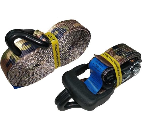 Изображение товара Стяжной ремень UVE ERGO 3000 кг, 6 метров, 38 мм, камуфляж/черный RS2-38-3000-6-cam
