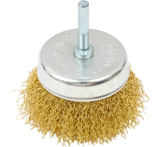 Изображение товара Кордщетка чашеобразная латунная для дрели 75 мм, в блистере ROCKFORCE RF-BCR003(29063)