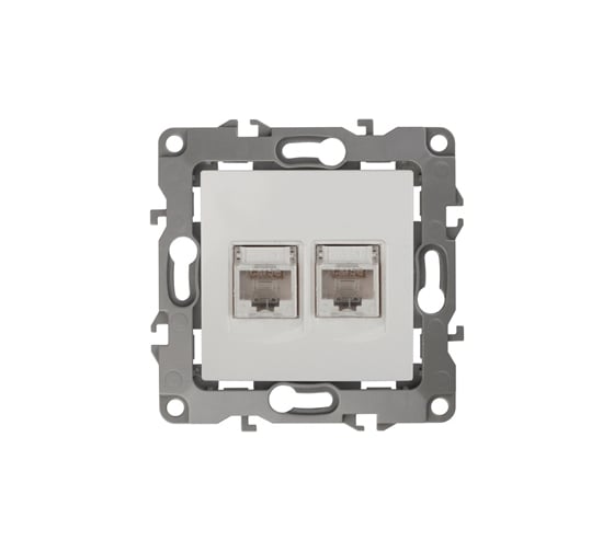 Изображение товара Информационная двойная розетка ЭРА 12-3108-01 2XRJ45, IP20, 12, белый Б0014729