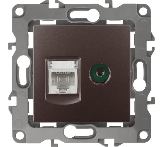 Изображение товара Комбинированная розетка ЭРА 12-3110-13 RJ45 TV, IP20, 12, бронза Б0027448