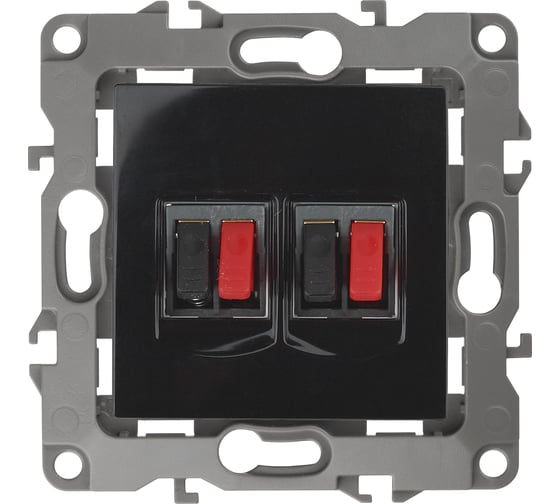 Изображение товара Двойная аудио розетка ЭРА 12-3112-06 IP20, 12, чёрный Б0027466