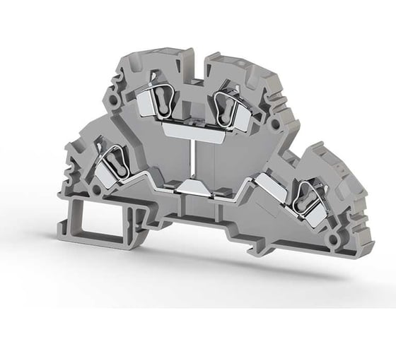 Изображение товара 2-х ярусный пружинный клеммник Klemsan 4мм.кв. (серый); YBK4-2F 50 шт. 0.0.0.3.318109