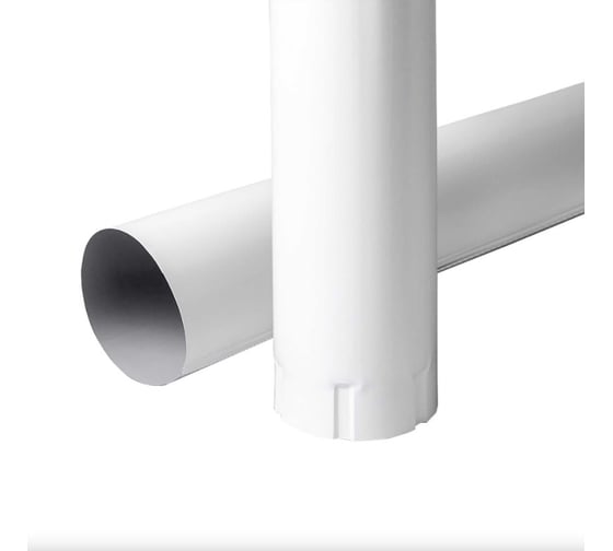 Изображение товара Водосточная круглая труба NIKA 0,5 мм, RAL 9003, 1 м, термопленка В0000043048