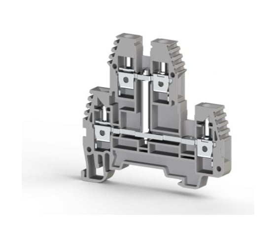 Изображение товара 2-х ярусный клеммник Klemsan 4мм.кв., с внутр.перемычкой, (серый); PIK4NK 20 шт. 0.0.0.3.319129