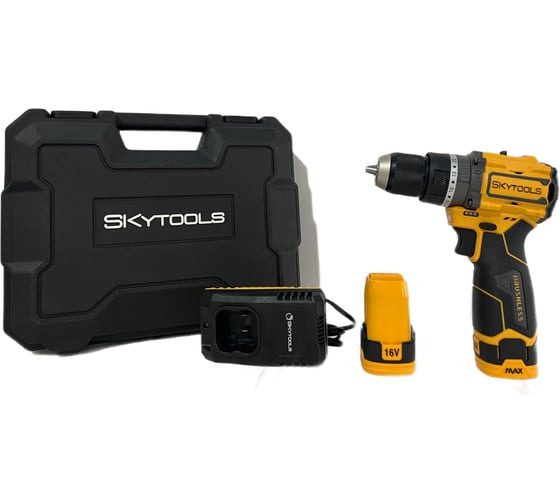 Изображение товара Аккумуляторная ударная дрель-шуруповерт SKytools (2.0 Ач х 2, 16В) SK7004