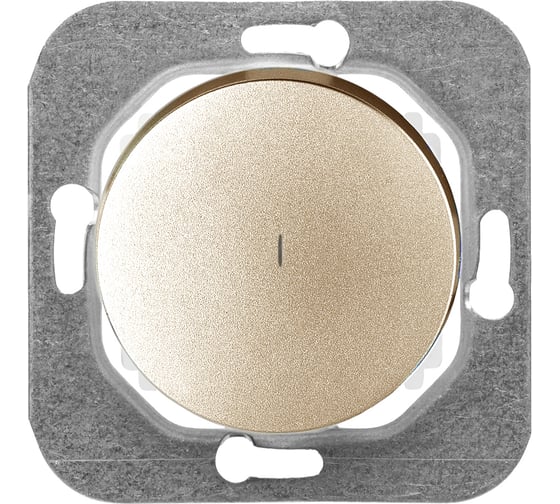 Изображение товара Механизм 1-клавишного выключателя Bylectrica СУ с подсветкой серия ПРОВАНС, шампань С110-3307 шампань