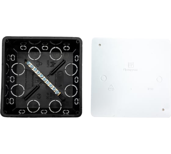 Изображение товара Коробка уравнивания потенциалов Промрукав КУП для скрытой установки в сплошные стены 103х103х47 80-0860С-У