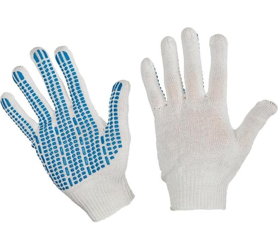 Изображение товара Защитные трикотажные перчатки ООО Комус ПВХ-протектор, 4 нити, 10 класс, 50 пар 1451432
