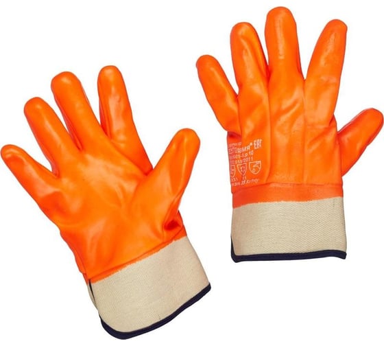 Изображение товара Защитные утепленные нефтеморозостойкие перчатки ООО Комус пвх, манжет крага, р.10 812330