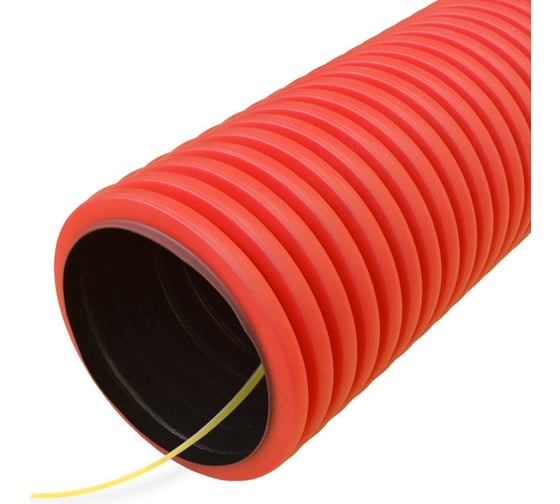 Изображение товара Гофрированная двустенная труба Промрукав ПНД гибкая тип 750 SN29 с/з красная д63 100м PR15.0045
