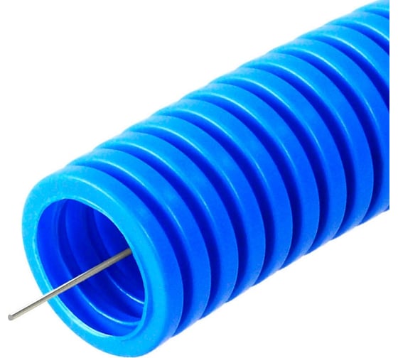 Изображение товара Гофрированная труба Промрукав ПП тяжёлая 750 Н не распространяющая горение синяя с/з д32 25м PR02.0082