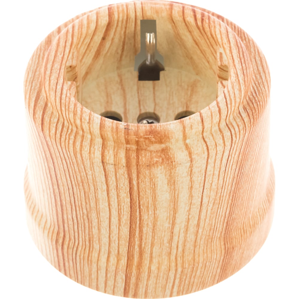 Изображение товара Розетка Electraline с заземлением, карельская сосна, силовая, накладная