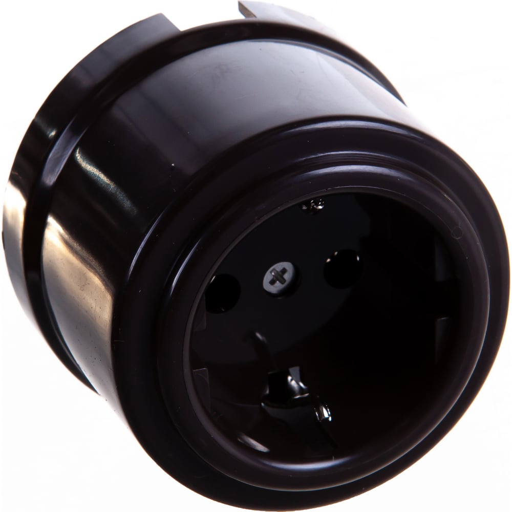 Изображение товара Розетка с заземляющим контактом Electraline коричневая В1-101-22