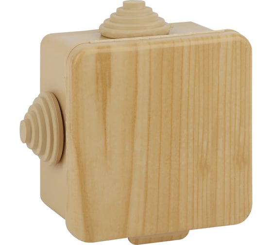 Изображение товара Распаечная коробка ЭРА открытой установки КОР сосна 100х100х50мм с гермовводами 8 входов IP54 Б0043223