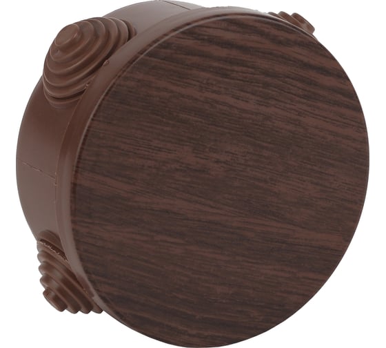 Изображение товара Распаечная коробка ЭРА открытой установки КОР дуб 85х40мм с гермовводами 4 входа IP54 Б0043230