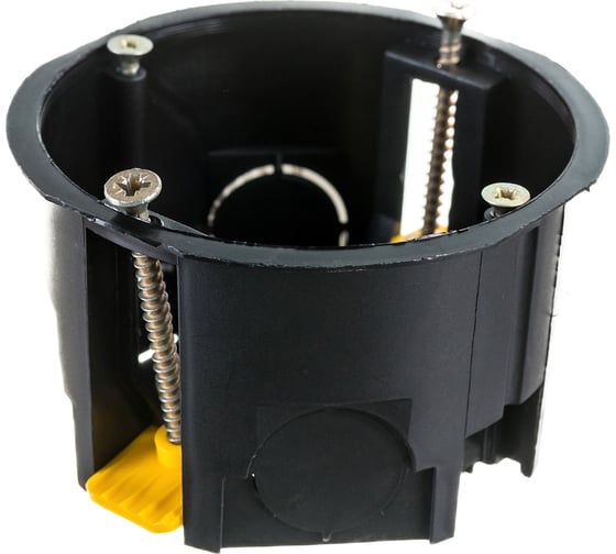 Изображение товара Установочная коробка ЭРА КУП 68х45мм для полых стен, саморезы, пластиковые лапки, черная IP30 Б0037432