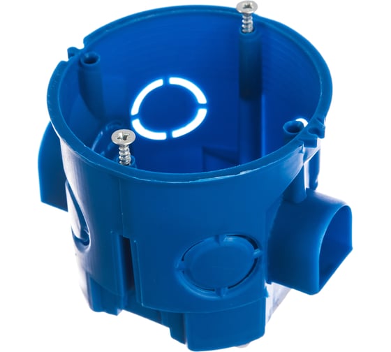 Изображение товара Установочная коробка ЭРА КУТС 68х60мм для твердых стен саморез, стыковочные узлы, синяя IP20 Б0039187