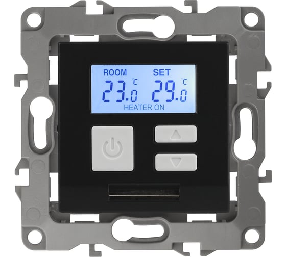 Изображение товара Терморегулятор универсальный 230В, Imax16А, IP20, антрацит ЭРА 12-4111-05 Б0031275