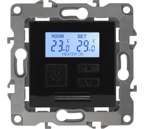 Изображение товара Терморегулятор универсальный 230В, Imax16А, IP20, чёрный ЭРА 12-4111-06 Б0031276