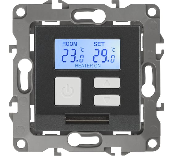 Изображение товара Терморегулятор универсальный 230В, Imax16А, IP20, графит ЭРА 12-4111-12 Б0031277