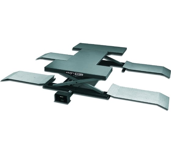 Изображение товара Ножничный подъемник KraftWell г/п 2,5 т пневматический напольный с поворотными лапами KRW260B