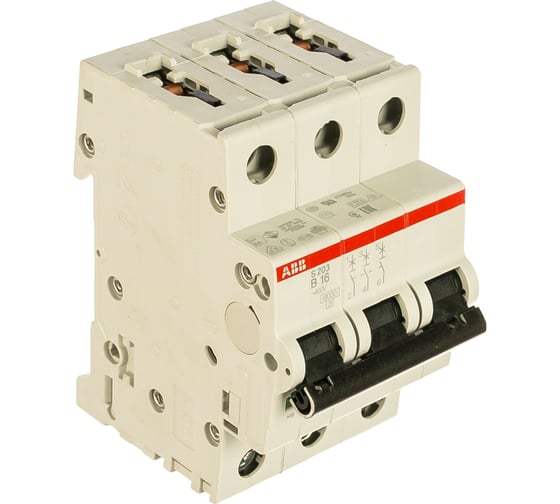 Изображение товара Автоматический выключатель ABB S203 3P 16А 6kA 2CDS253001R0165