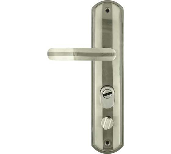 Изображение товара Дверная ручка на планке НОРА-М 200-68 мм ЕСО правая, мат. хром/черн. никель 16676