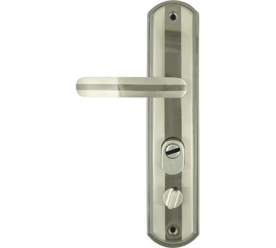 Изображение товара Дверная ручка на планке НОРА-М 200-68 мм ЕСО левая, мат. хром/черн. никель 16675