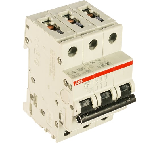 Изображение товара Автоматический выключатель ABB S203 3P 2A 6kA 2CDS253001R0024