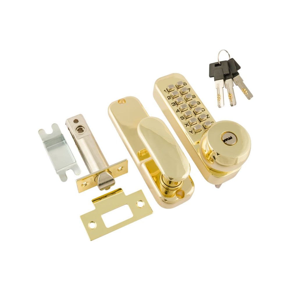 Изображение товара Кодовый замок НОРА-М 370 с фиксированным механизмом золото