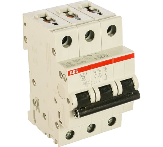 Изображение товара Автоматический выключатель ABB 3-полюсной S203 С3 2CDS253001R0034