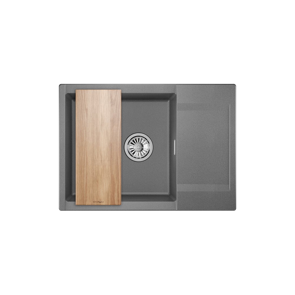 Изображение товара Мойка кухонная GRANULA Estetica 7003 графит врезная прямоугольная кварц