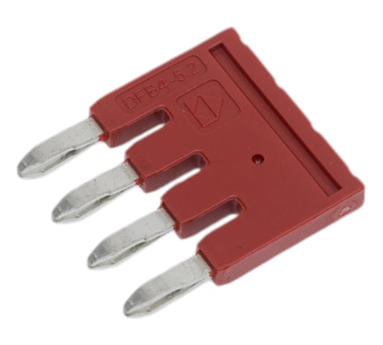 Изображение товара Перемычка для клемм ds Degson, 4 полюса, красная, упак. 10шт. DFB4-5.2-16-00Z(H)