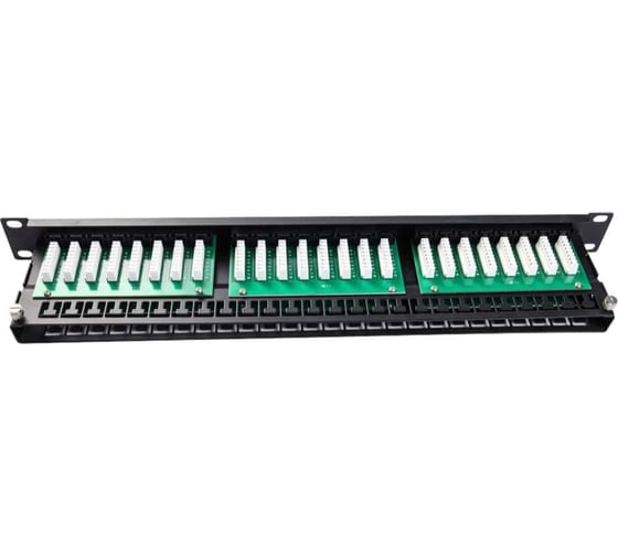 Изображение товара Патч-панель Ripo высокой плотности, 19", 1u, 48 порта, cat.5e, класс d, 100мгц, rj45/8p8c, нап. 3мкд 003-100039