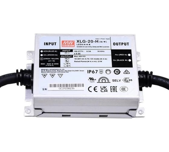 Изображение товара Сетевой преобразователь Mean Well XLG-20-H AC-DC Т03724281