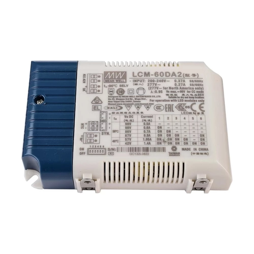 Изображение товара Сетевой преобразователь Mean Well LCM-60DA2 AC-DC 60 Вт для промышленного применения