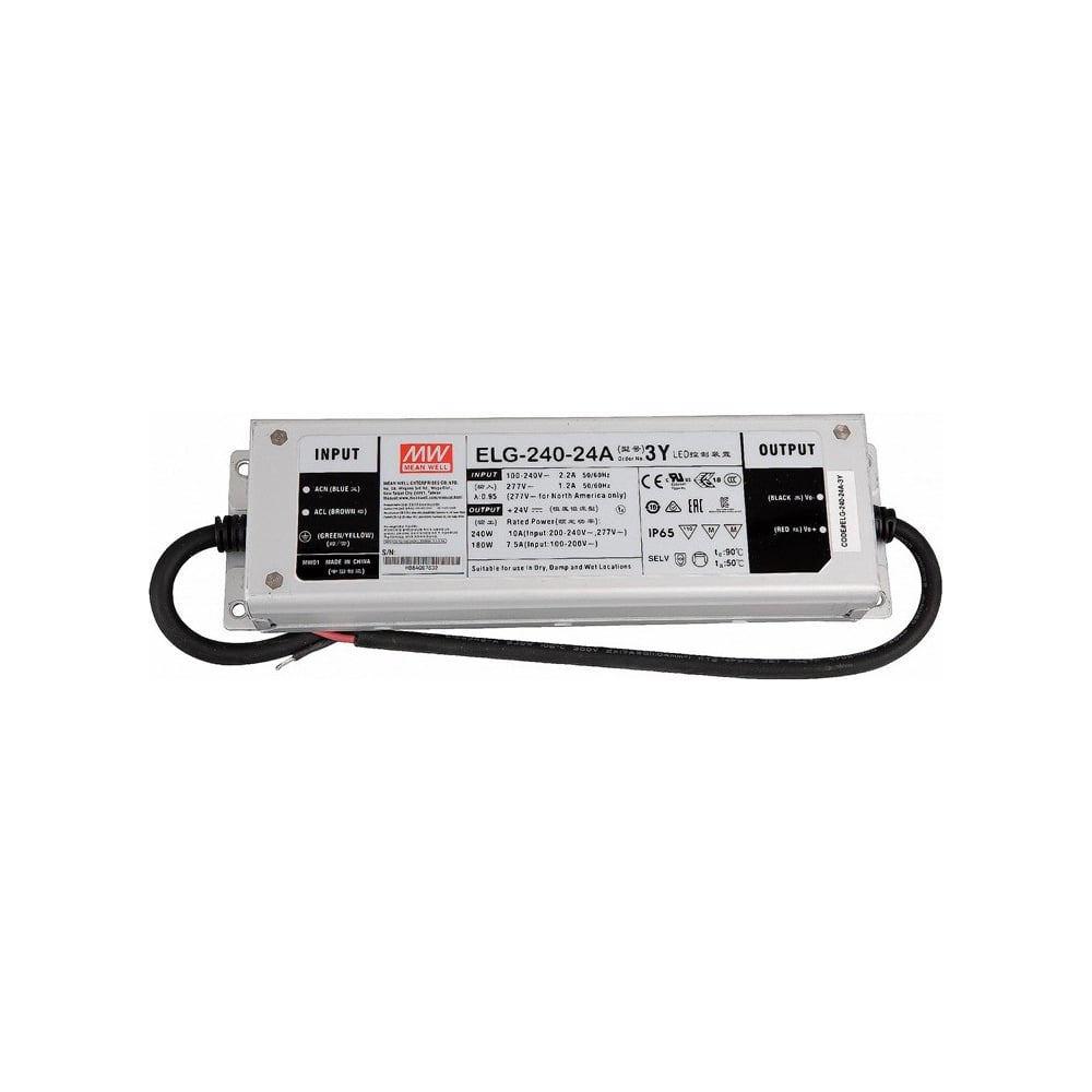 Изображение товара LED-драйвер Mean Well ELG-240-24A-3Y герметичный 24 В, 180 Вт