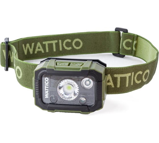 Изображение товара Налобный фонарь WATTICO на батарейках, синий, зеленый, красный свет Hunter 00-00000079