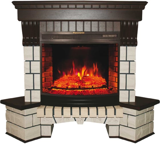 Изображение товара Каминокомплект InterFlame Экстер УГЛОВОЙ Панорамик 25 Led F/X Panoramic25 темный дуб