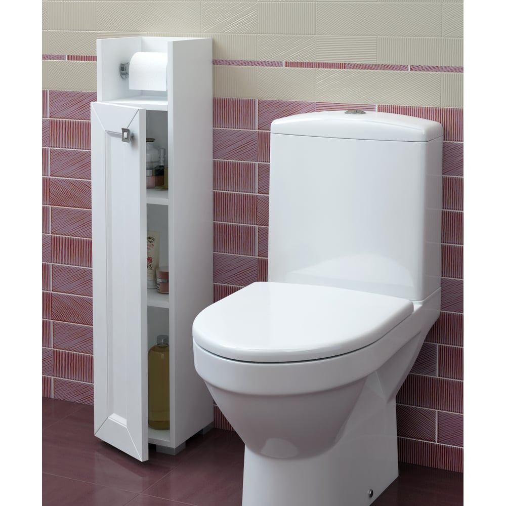 Изображение товара Шкаф для хранения SANTREK Гранд с одной дверью левый белый МДФ глянцевая