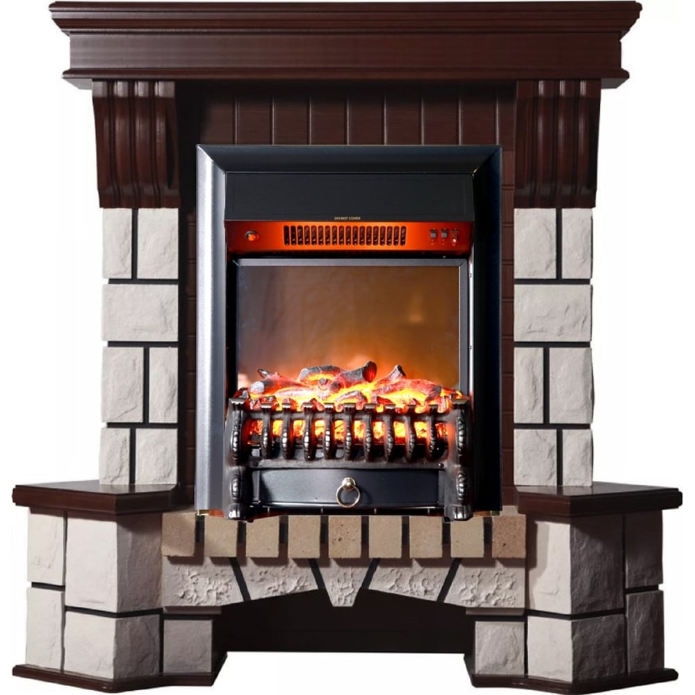 Изображение товара Угловой каминокомплект InterFlame Экстер с Fobos BL темный дуб