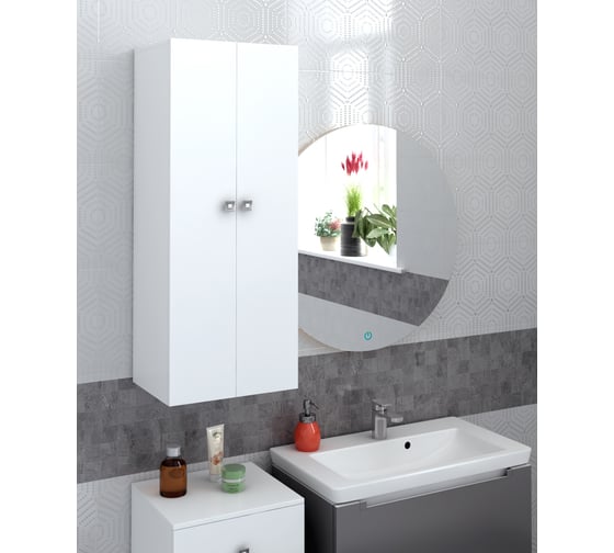 Изображение товара Пенал SANTREK "Виола" 2 двери подвесной белый 400x1000x300 316048