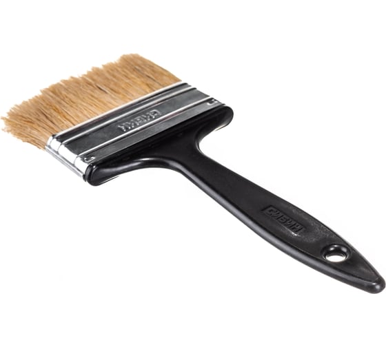 Изображение товара Плоская кисть, пластиковая ручка, светлая щетина, 75мм СИБИН 01008-075