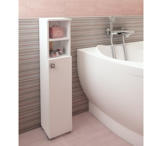 Изображение товара Туалетный шкаф SANTREK "Виола" 2 ниши, белый, правый, 200x950x190 316066