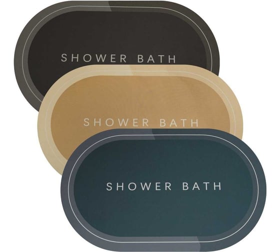 Изображение товара Коврик для ванной комнаты МУЛЬТИДОМ 50x80 см, 3 цвета, овальный VL34-236