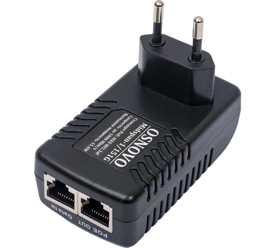 Изображение товара PoE-инжектор OSNOVO Midspan-1/151G Gigabit Ethernet на 1 порт. sct1224