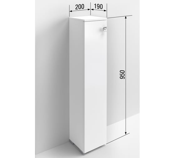 Изображение товара Туалетный шкаф SANTREK "Виола" белый правый 200x950x190 316064