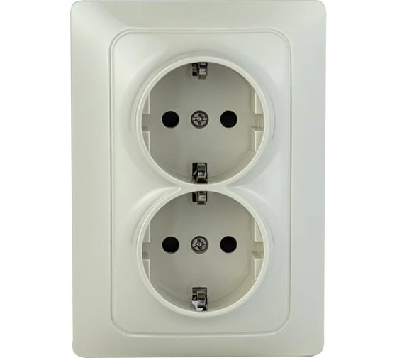 Изображение товара Механизм розетки GUSI Electric Gusi bravo 2-ой с/з с з/ш, скрытая установка, 16а, 250в. цвет белый С10Р6-003